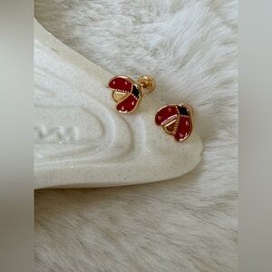 Ladybug Stud Earrings #four leaf #clover earrings